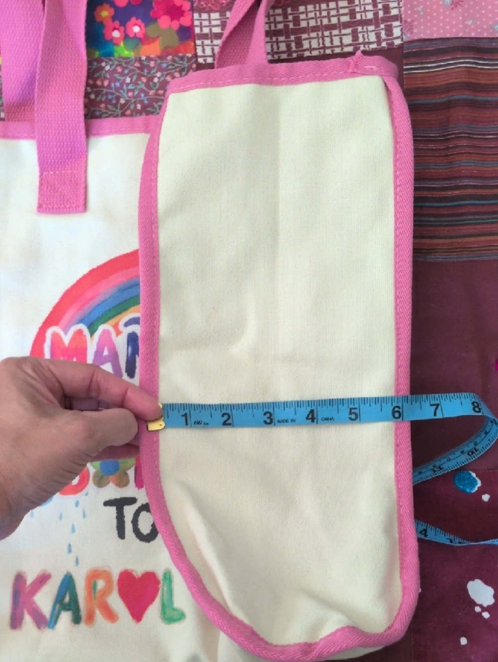 Karol G Mañana Será Bonito Tour Canvas Tote with Pink Trim - Picture 4 of 9